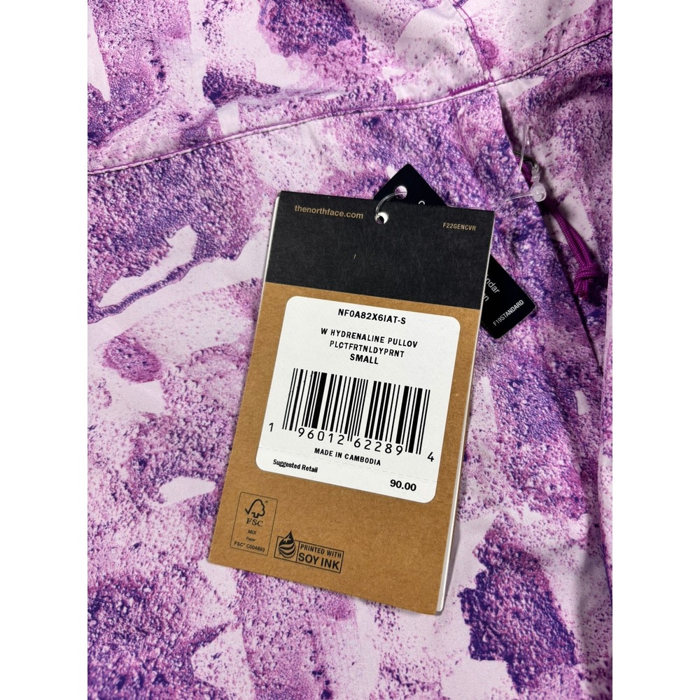 NEW The North Face Hydrenaline WindWall Pullover Jacket Purple Abstract Small - Picture 4 of 8